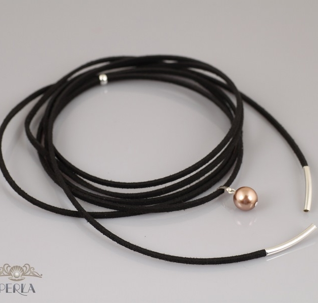 Z perłą cappuccino - długość XL