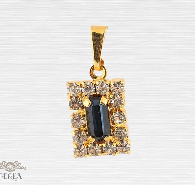 Granatowe okno (złociste)